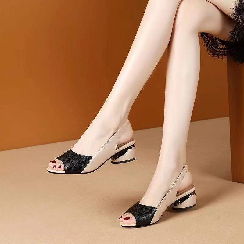 Naisten Mid Heel Open Toe Mekko Sandaalit