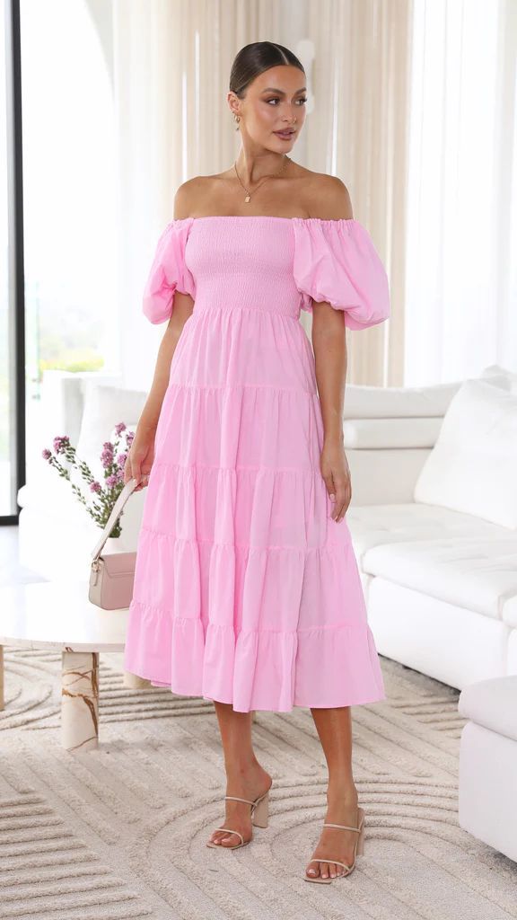 Naisten Midi Mekko Off-Shoulder Röyhelöillä Pehmeä Kangas
