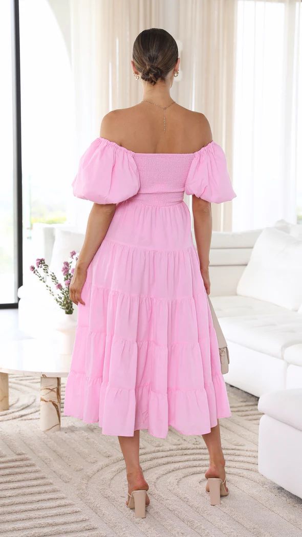Naisten Midi Mekko Off-Shoulder Röyhelöillä Pehmeä Kangas