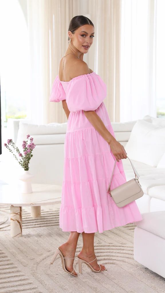Naisten Midi Mekko Off-Shoulder Röyhelöillä Pehmeä Kangas