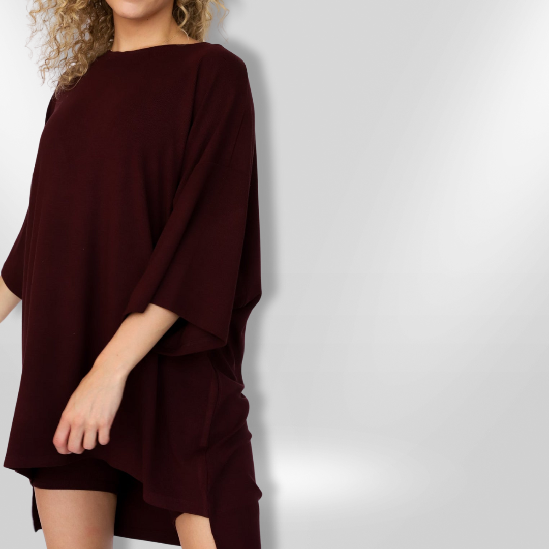 Naisten Mukava Setti Yhdistelmä Oversized Paita ja Shortsit