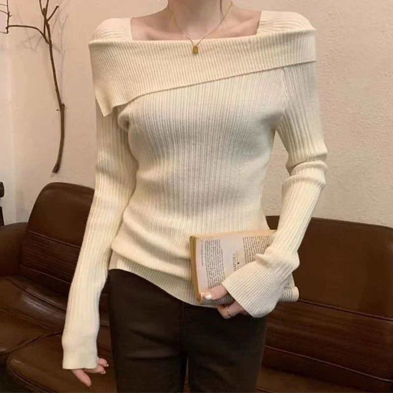 Naisten Off Shoulder Neulepusero