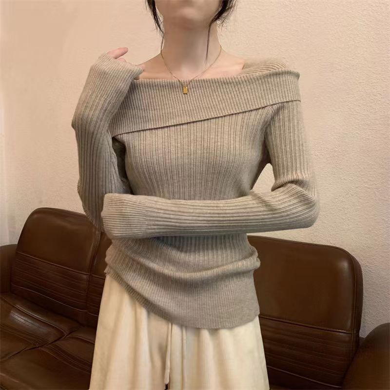 Naisten Off Shoulder Neulepusero