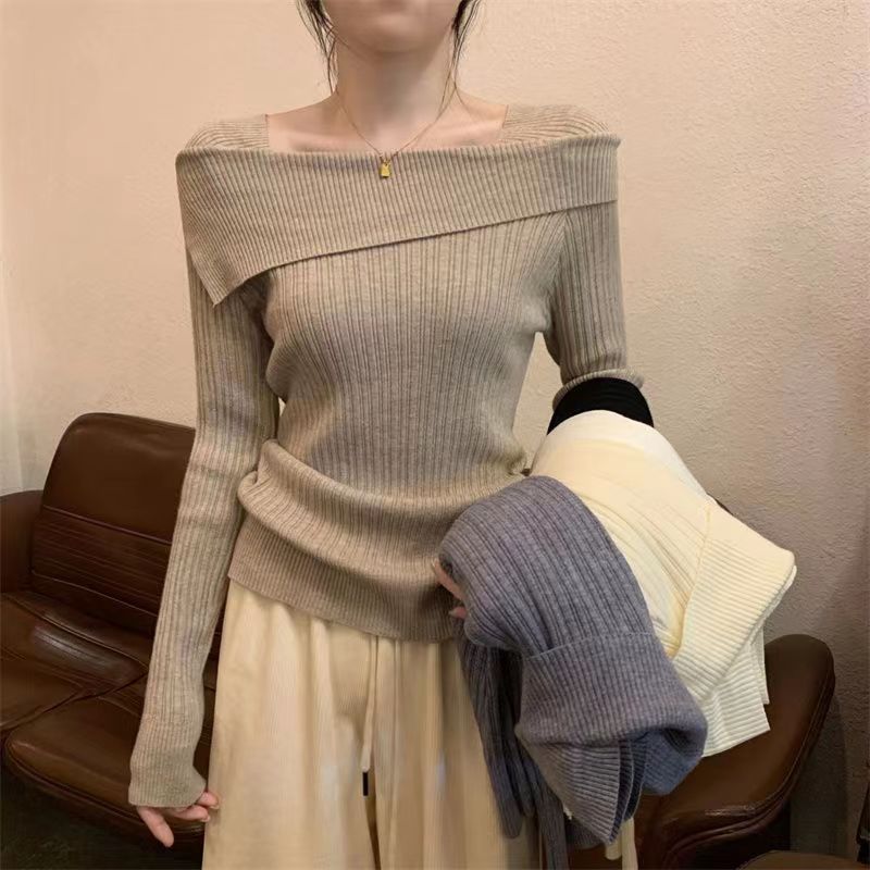 Naisten Off Shoulder Neulepusero