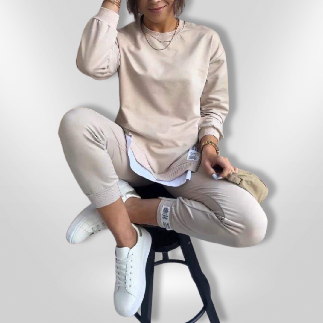 Naisten Oversized Huppari ja Joggerit Pehmeä Loungewear