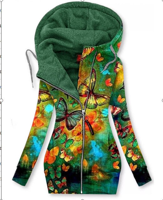 Naisten Perhonen Art Vest Sweatshirt