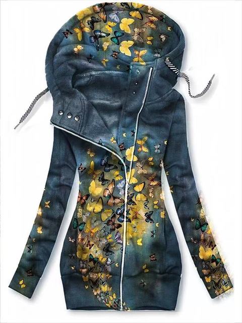 Naisten Perhonen Art Vest Sweatshirt