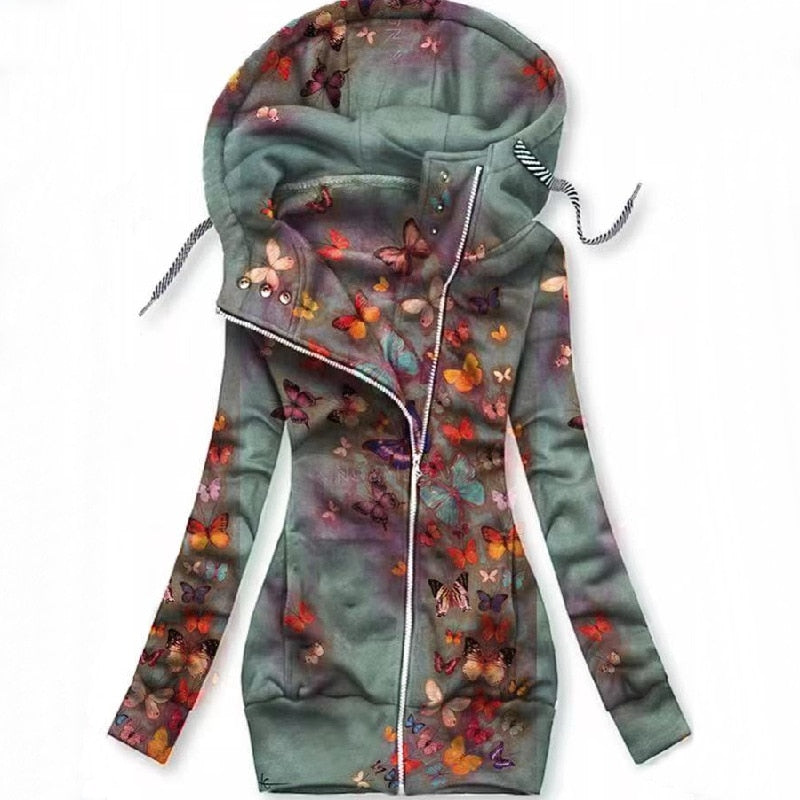 Naisten Perhonen Art Vest Sweatshirt