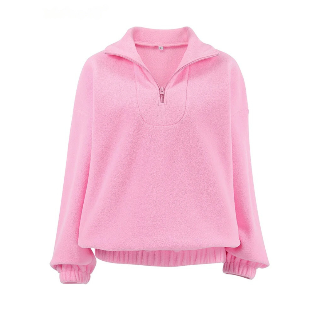 Naisten Polar Fleece vaaleanpunainen vetoketjullinen villapaita