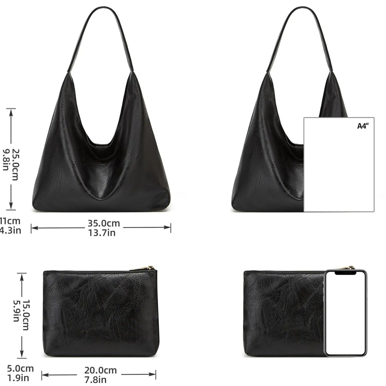 Naisten Retro suuri Tote olkalaukku