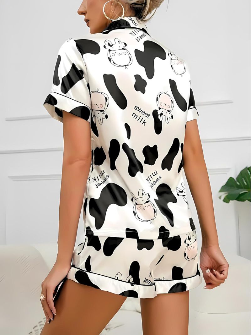 Naisten Satin Pijama Setti Tyylikäs Muotoilu