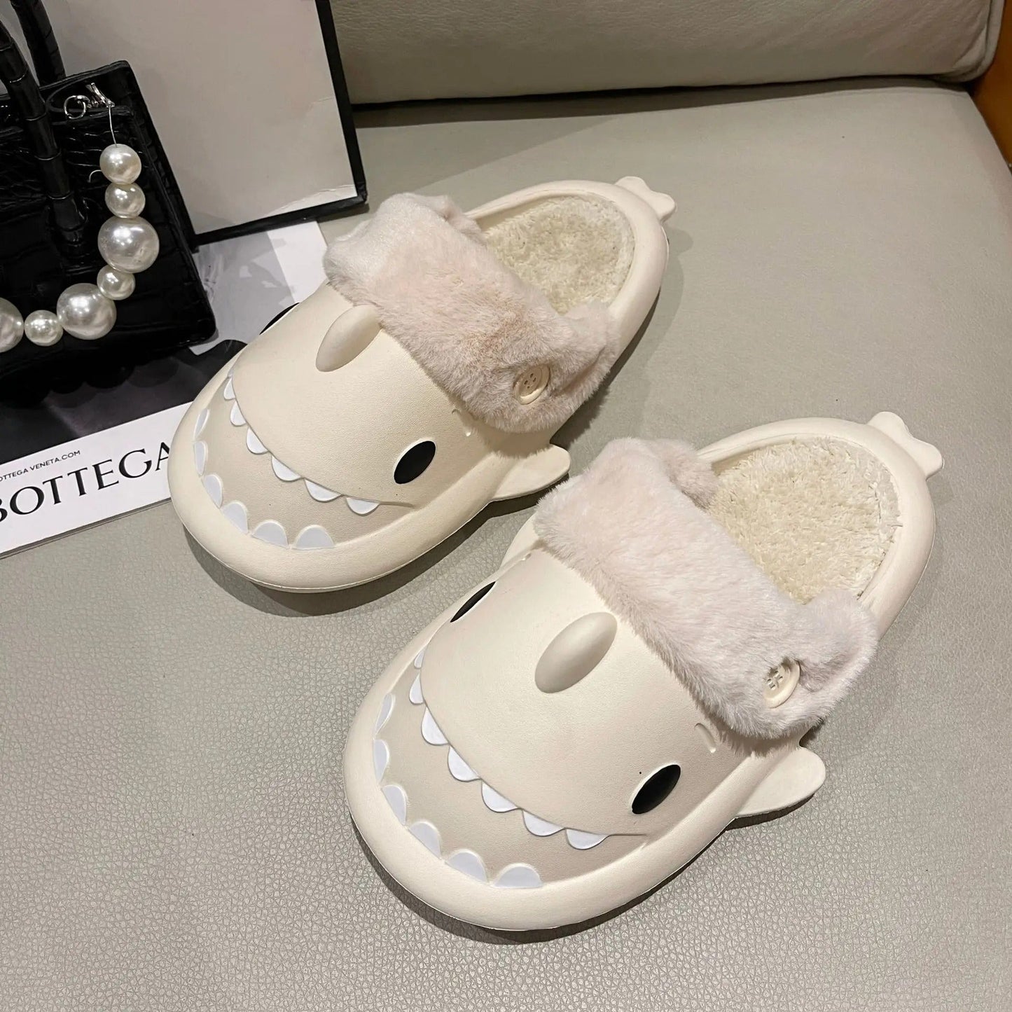 Naisten Shark Plush Cotton Tossut