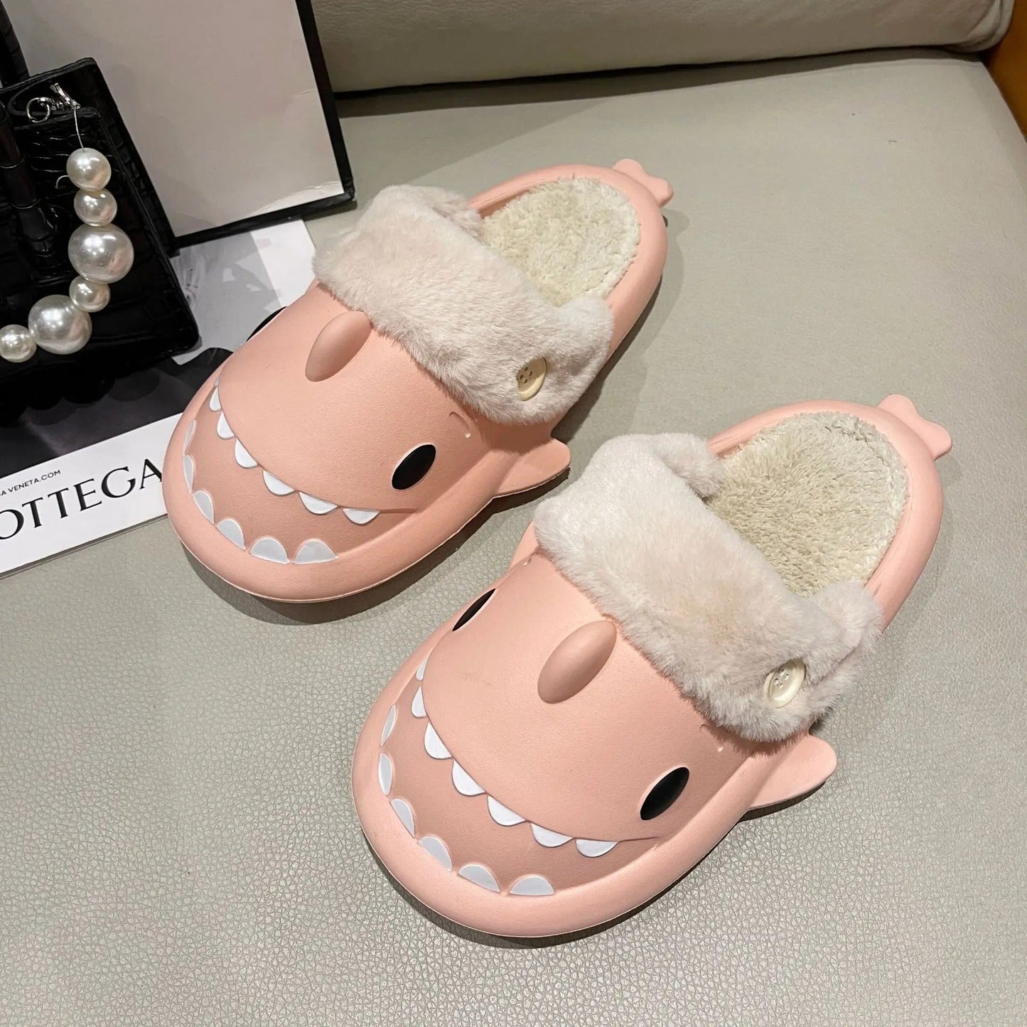 Naisten Shark Plush Cotton Tossut