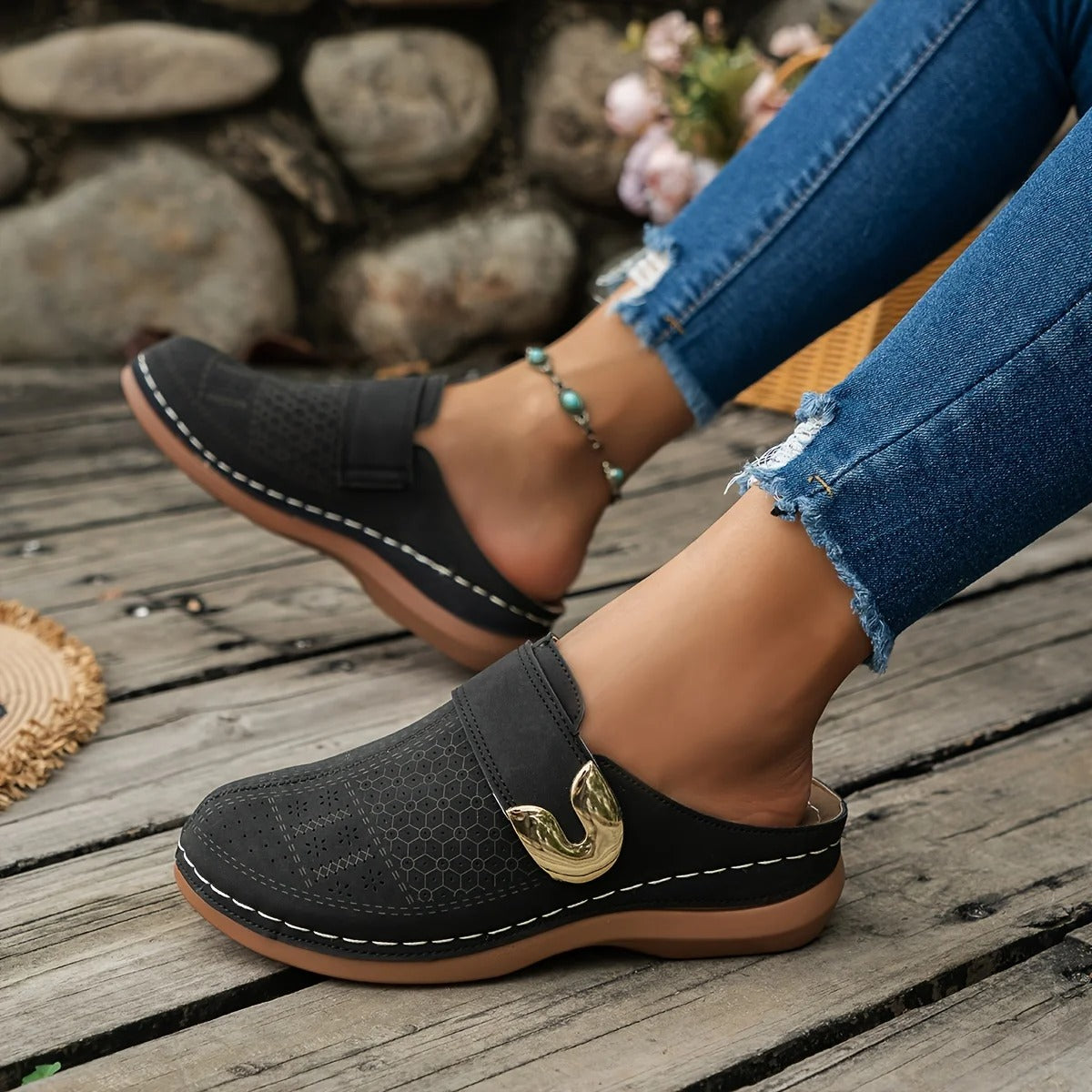 Naisten Slip-On Wedge Platform Sandaalit