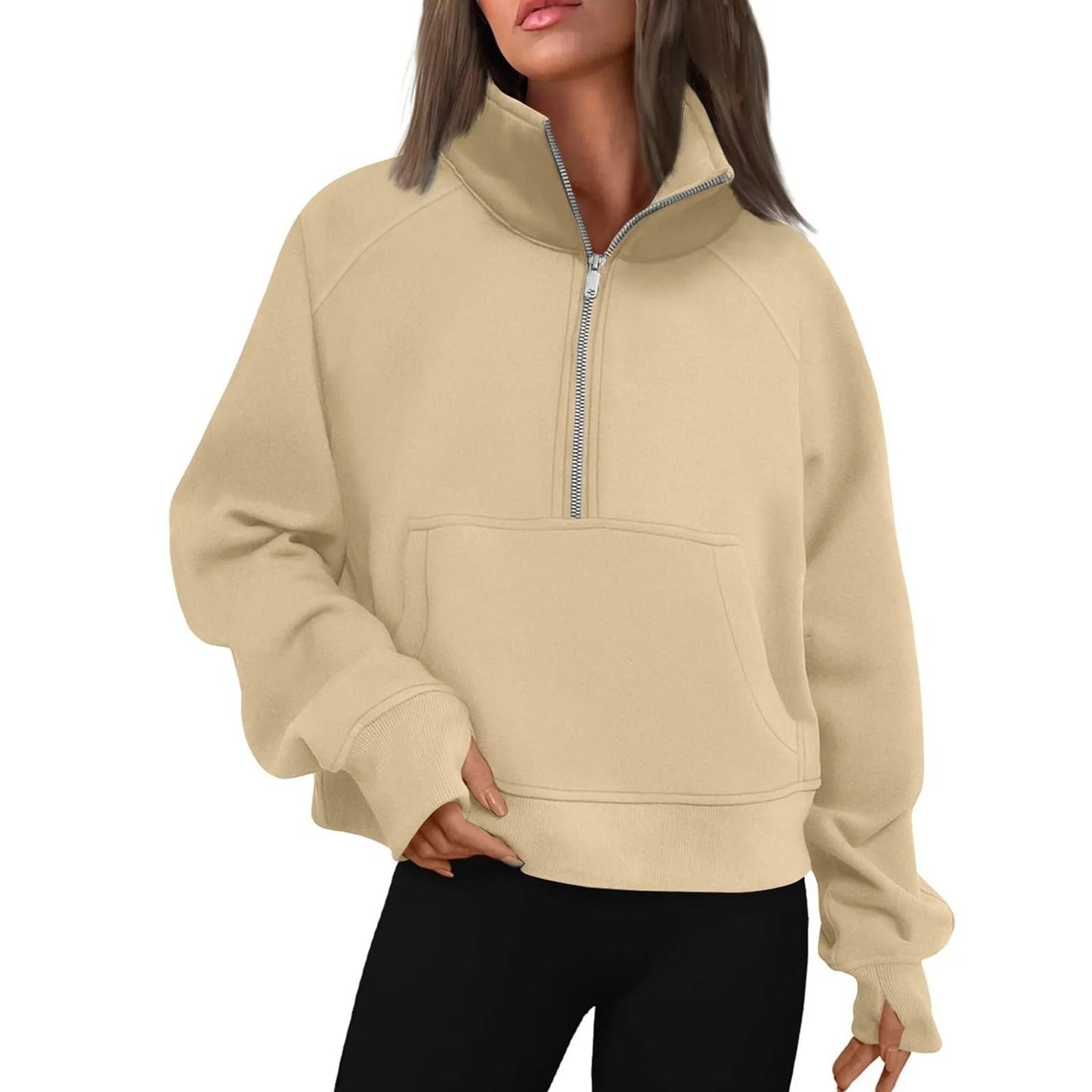 Naisten Stand Collar Fleece takki