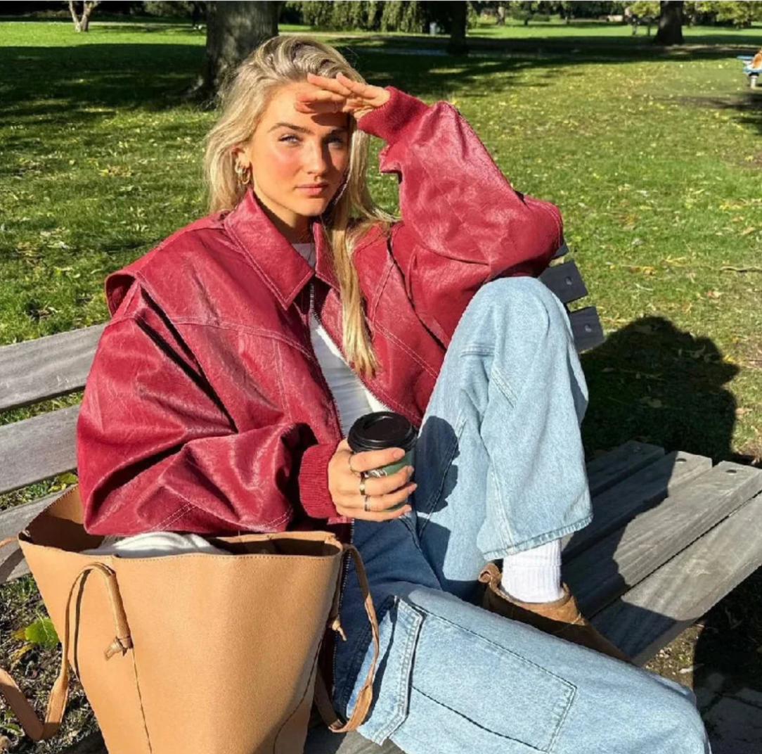 Naisten Takki Oversized Bomber Lämmin Kestävä