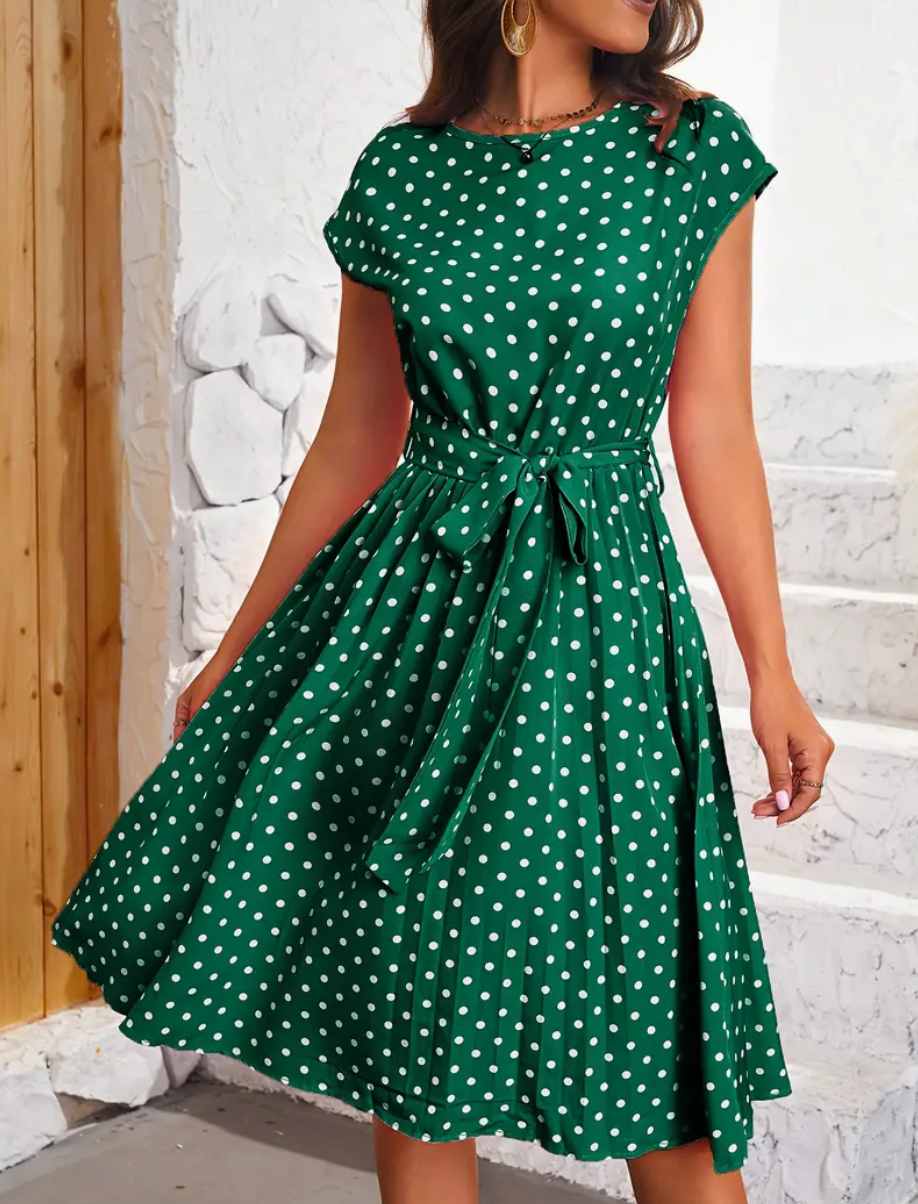Naisten Vintage Juhlamekko Polka Dot Polyesteri
