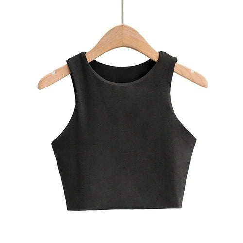 Naisten hihaton O-kauluksinen Slim Fit Tank Topi