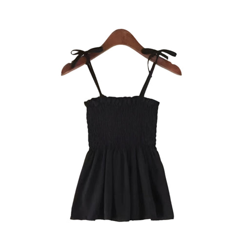 Naisten jousimallinen selkäaukkoinen pliseerattu crop-top