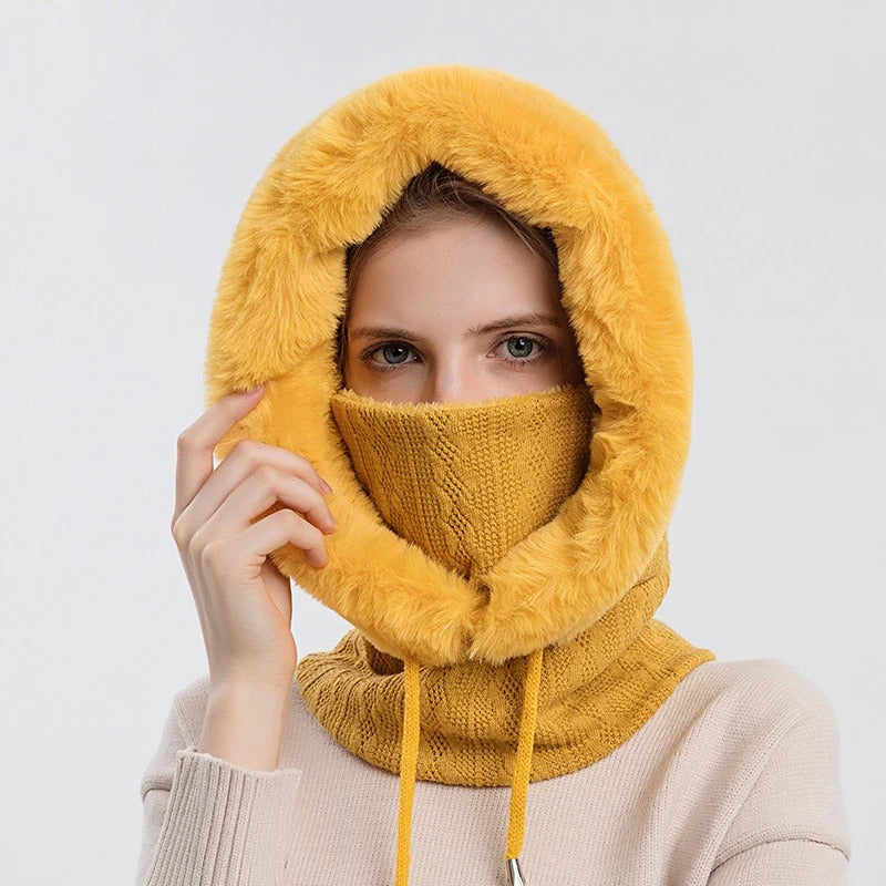 Naisten neulotut turkis Cap Mask Set