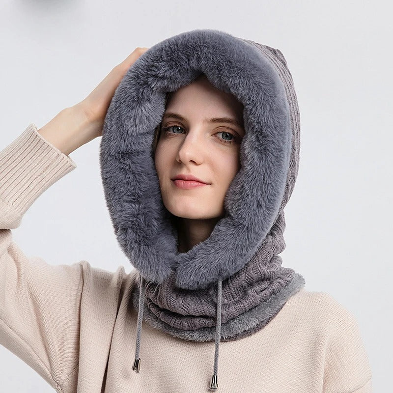 Naisten neulotut turkis Cap Mask Set