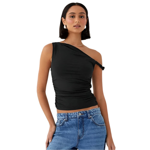 Naisten off-shoulder Crop tankkitoppi
