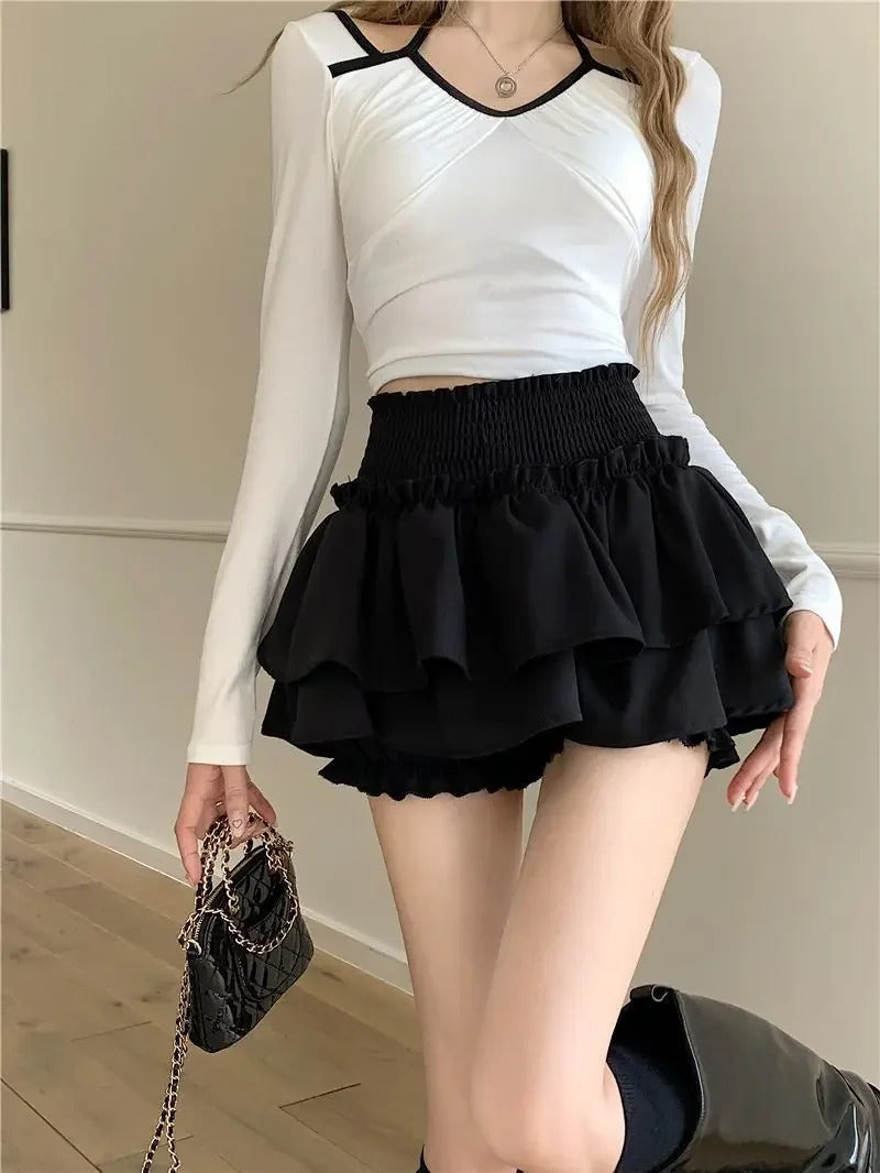 Naisten röyhelö High-Waist Lolita hameen