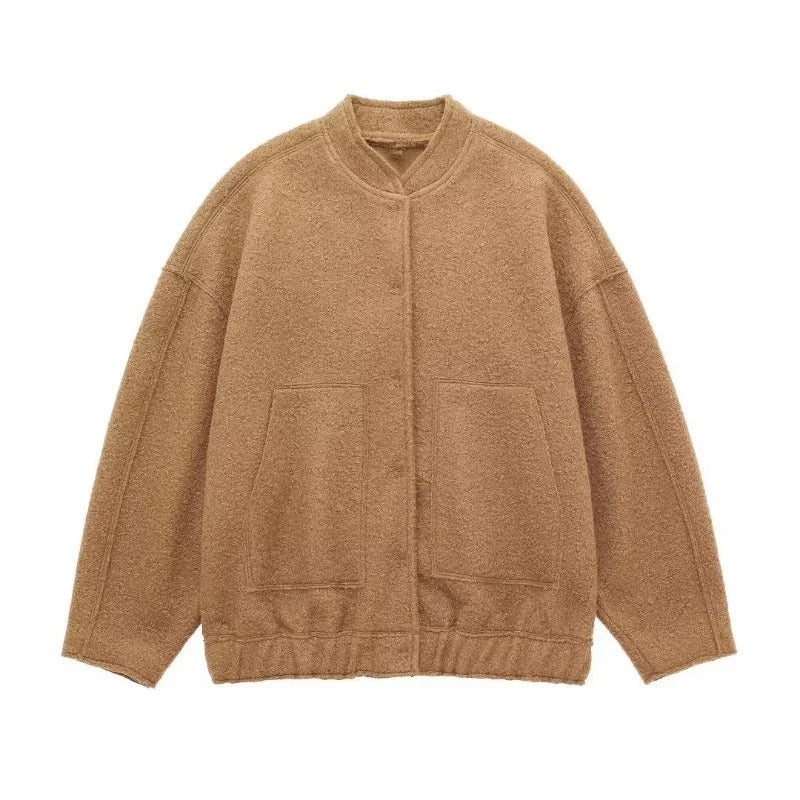Naisten tweed ylimitoitettu bomber-takki