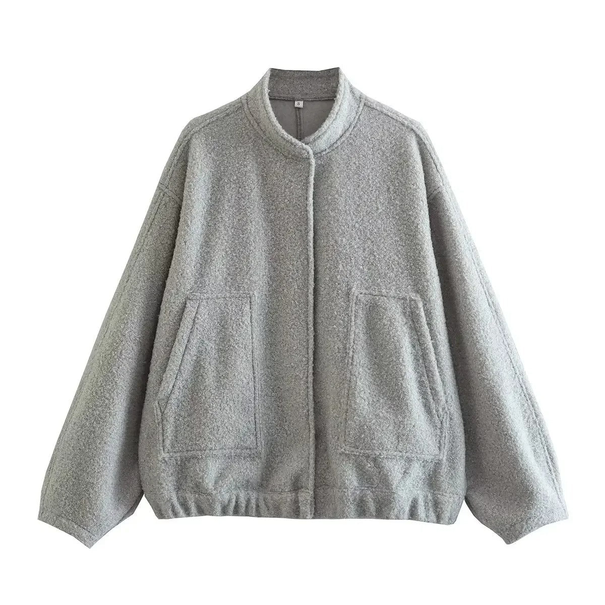 Naisten tweed ylimitoitettu bomber-takki