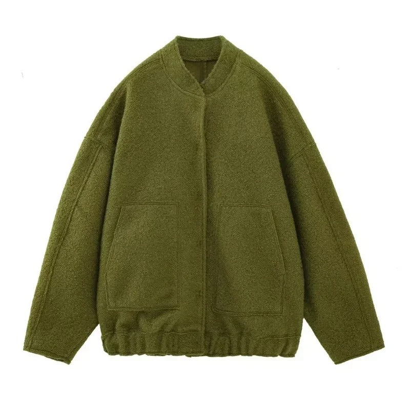 Naisten tweed ylimitoitettu bomber-takki