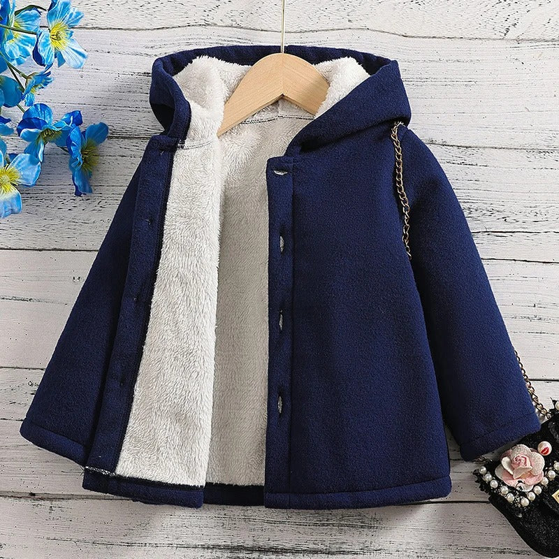 Tytön paksu fleece talvitakki