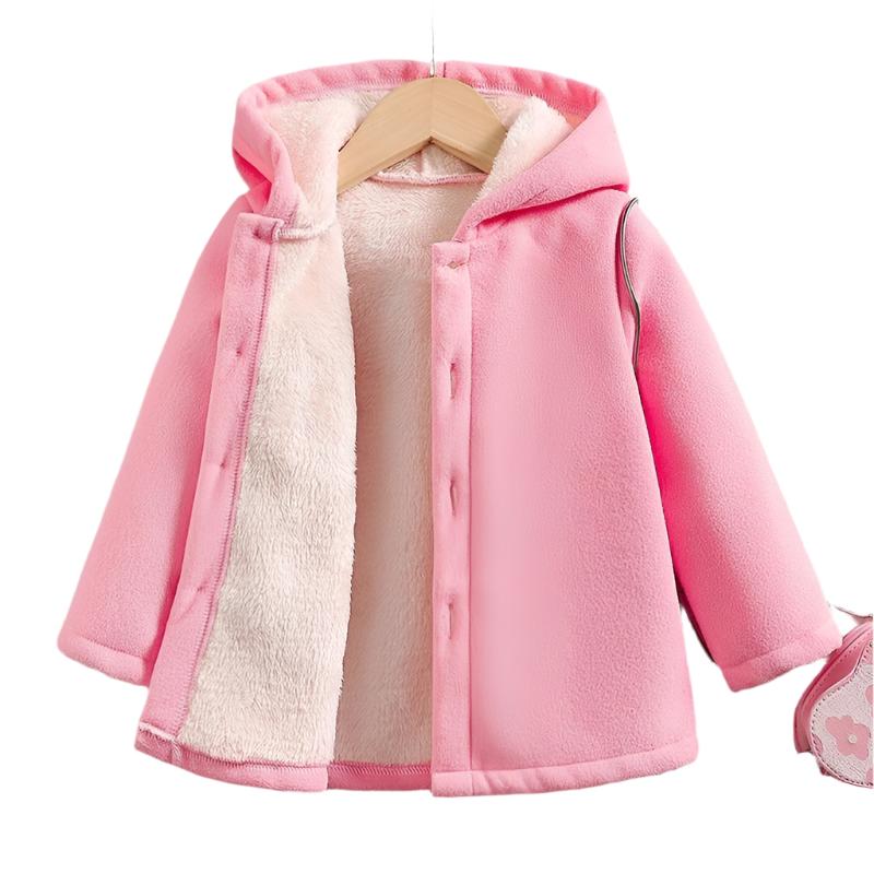 Tytön paksu fleece talvitakki