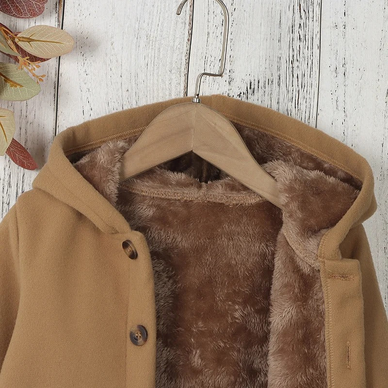 Tytön paksu fleece talvitakki