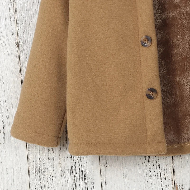 Tytön paksu fleece talvitakki