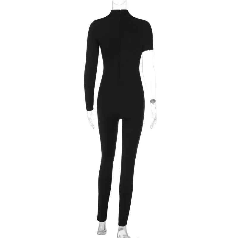 Yksi olkapää Cut Out Jumpsuit