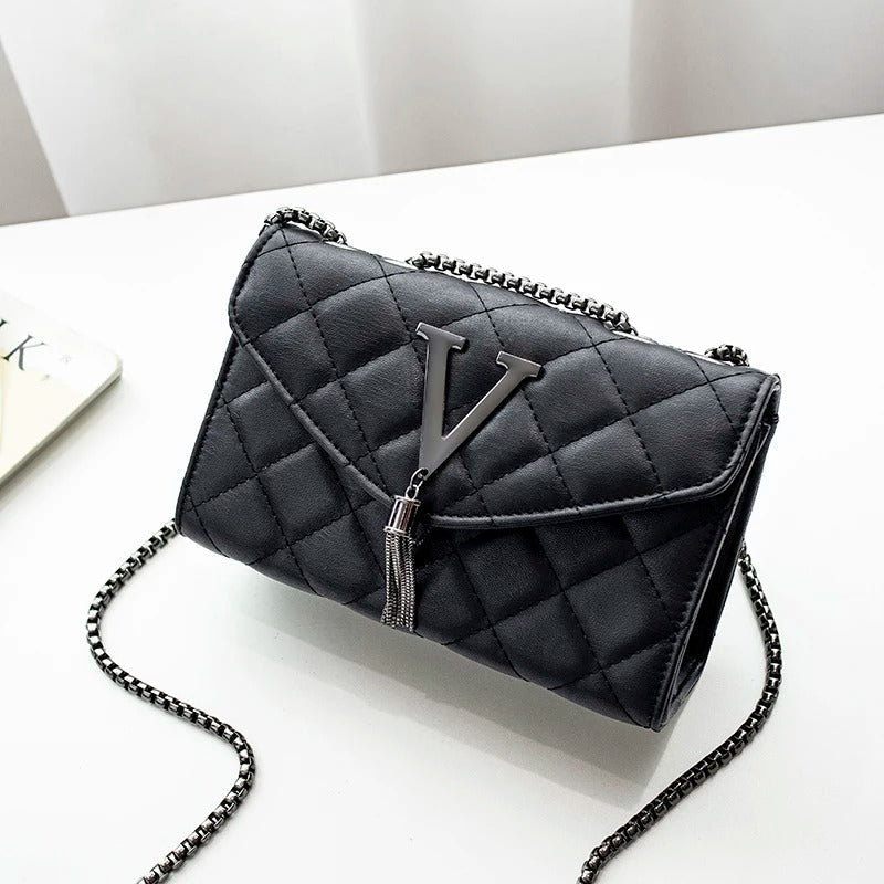 Ylellinen tikattu Crossbody Tupsu käsilaukku