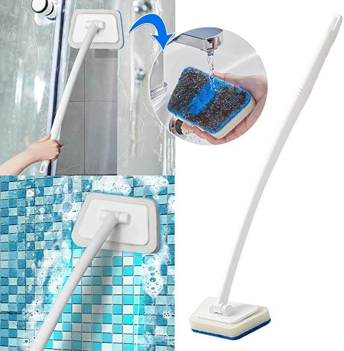 2-in-1 kylpyhuoneen puhdistusharja