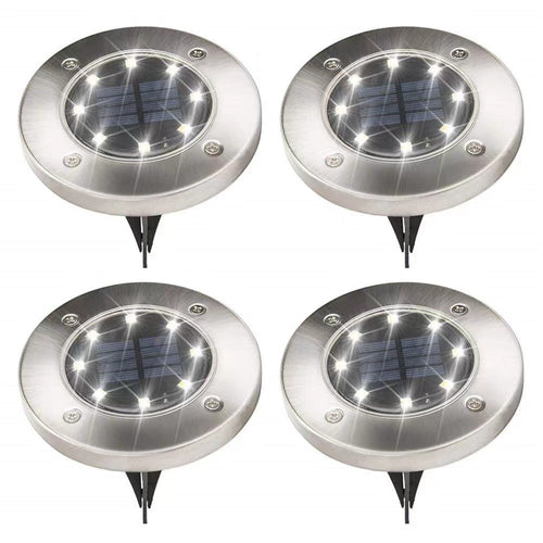 8 LED Ulkouima Solar Disk Valo