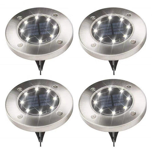 8 LED Ulkouima Solar Disk Valo