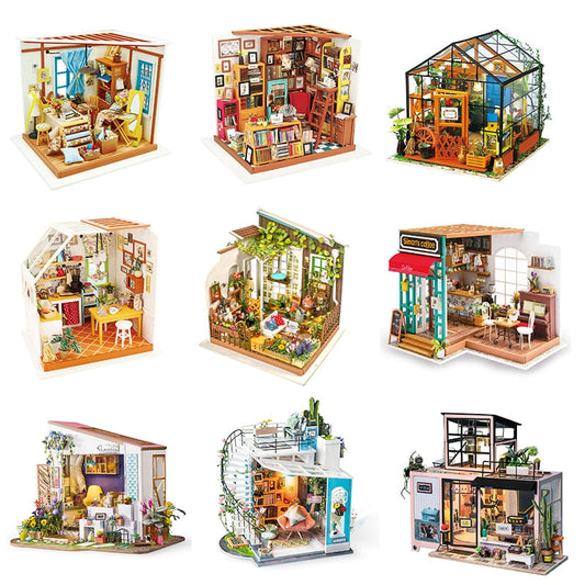 DIY puinen miniatyyri talo Kit