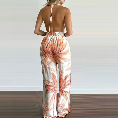 Digitaalinen Tulosta V-kaula värikäs Jumpsuit