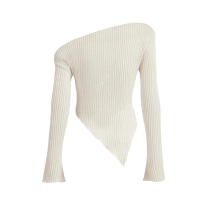 Epäsymmetrinen Ribbed rento villapaita