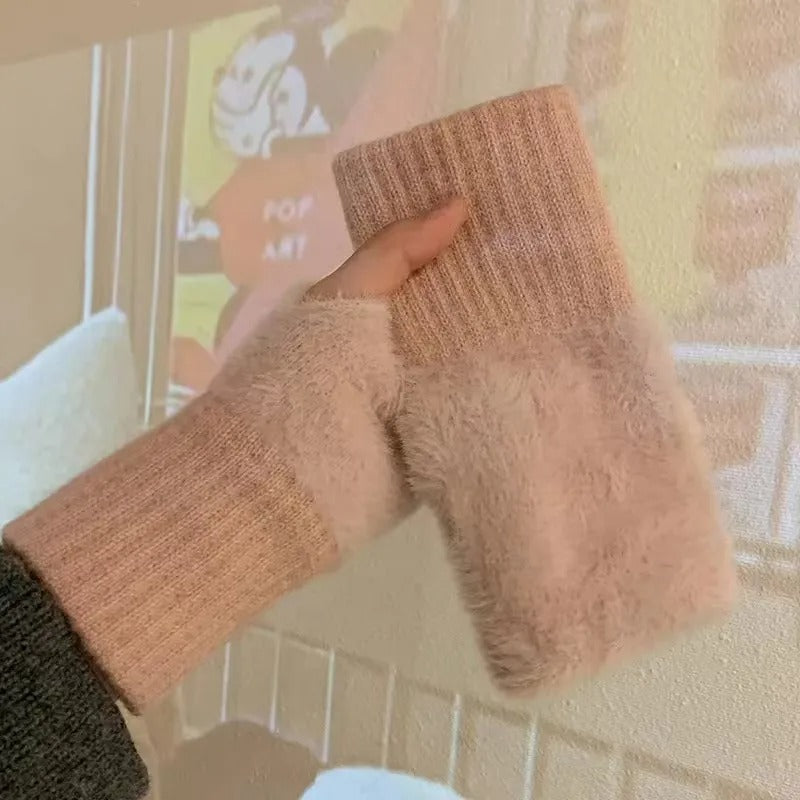 Half Finger Fleece Käsineet