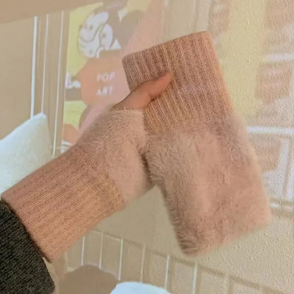 Half Finger Fleece Käsineet