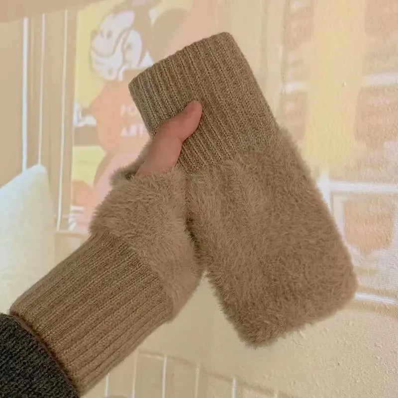 Half Finger Fleece Käsineet