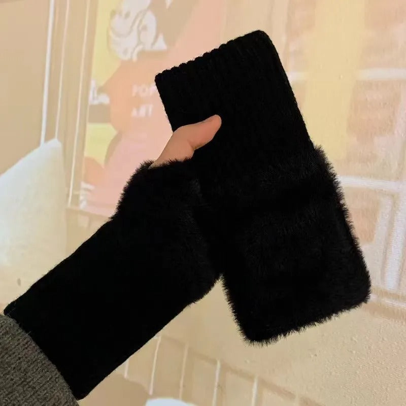 Half Finger Fleece Käsineet