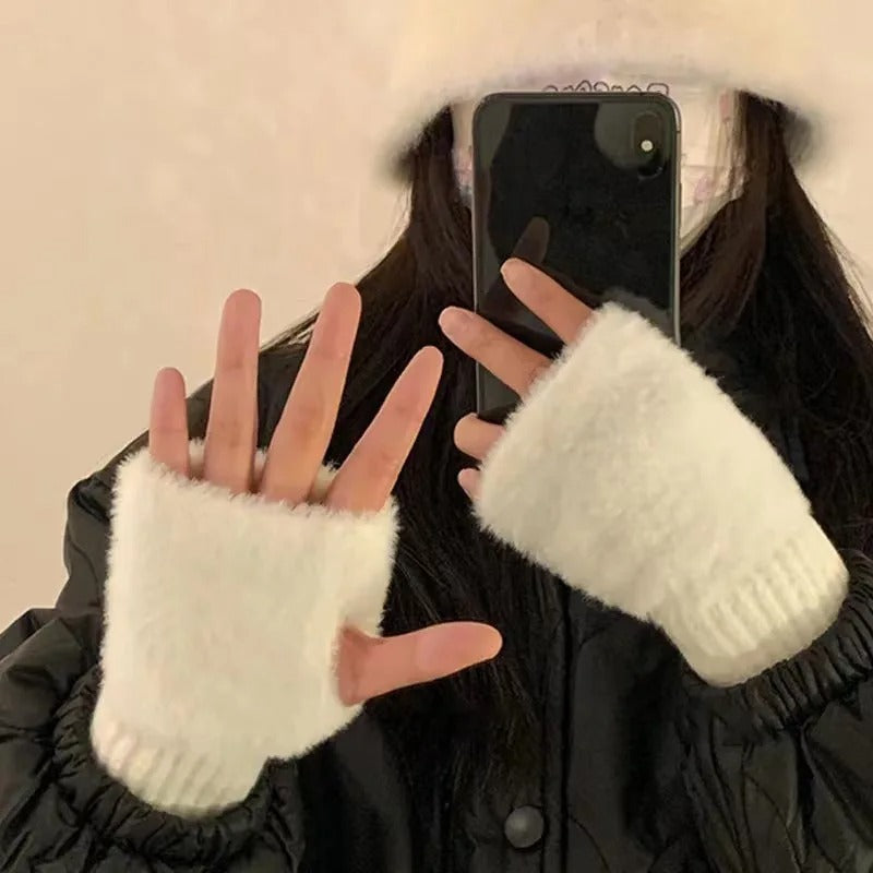 Half Finger Fleece Käsineet