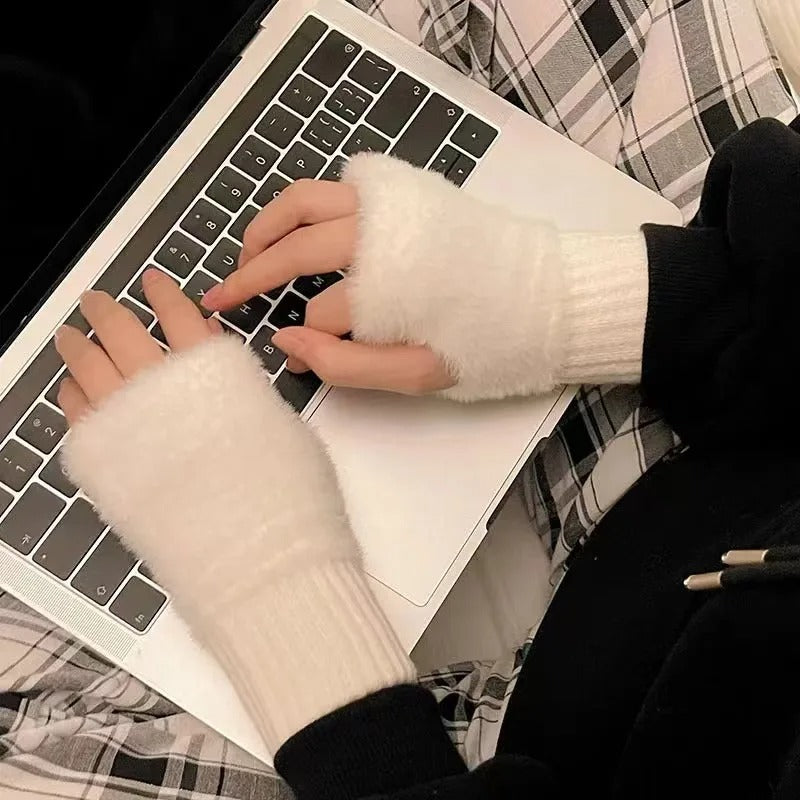 Half Finger Fleece Käsineet