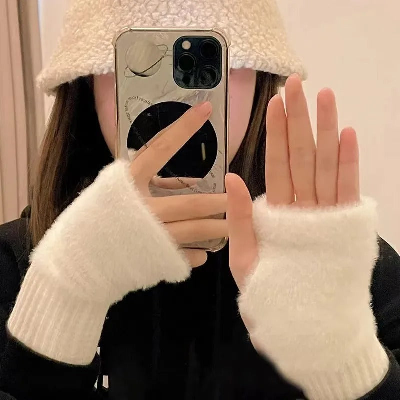 Half Finger Fleece Käsineet