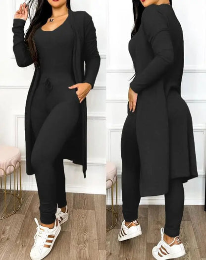 Kiristysnauha Pocket Design Jumpsuit & takki Set